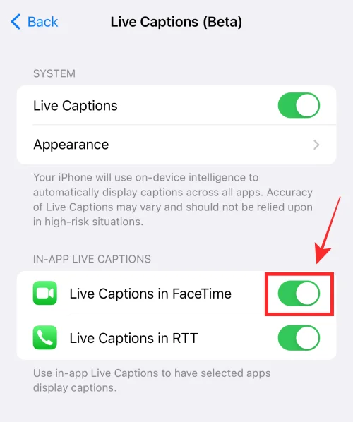 iOS 16의 FaceTime에서 실시간 캡션을 활성화 또는 비활성화하는 방법