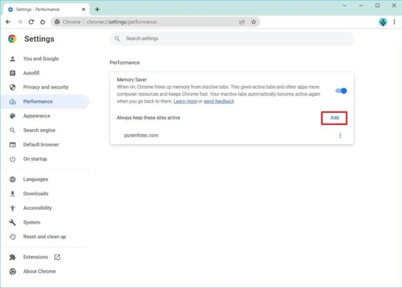 วิธีเปิดใช้งานแท็บประหยัดหน่วยความจำบน Google Chrome
