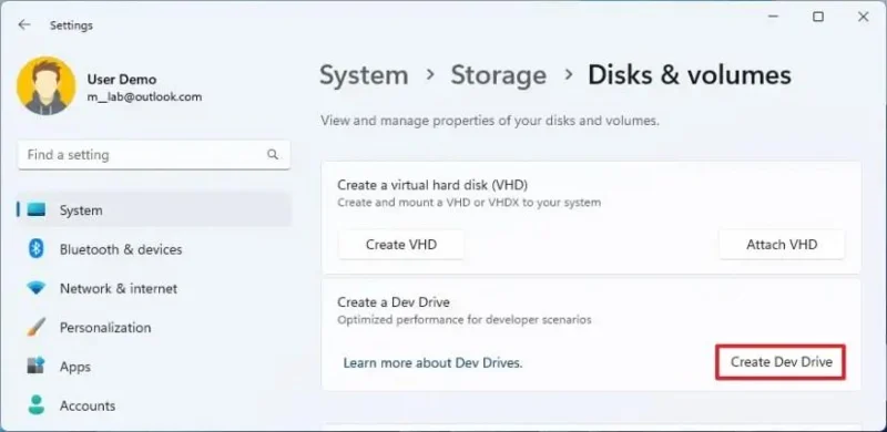 วิธีสร้าง Dev Drive บน Windows 11