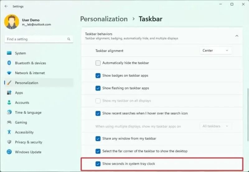 วิธีแสดงวินาทีในนาฬิกาบนทาสก์บาร์บน Windows 11