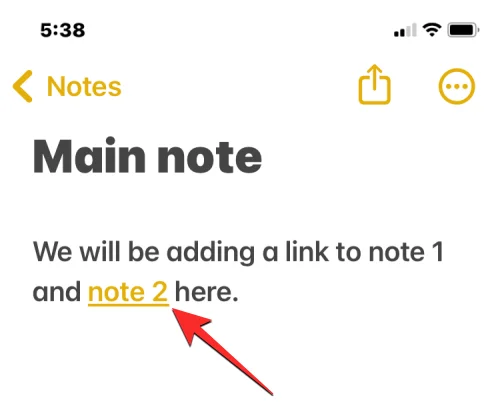 如何在裝有 iOS 17 的 iPhone 上鍊接筆記內的其他筆記