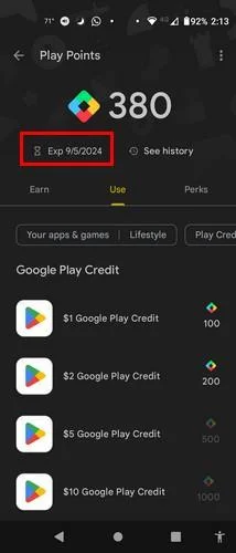 Google Play 포인트를 확인하는 방법