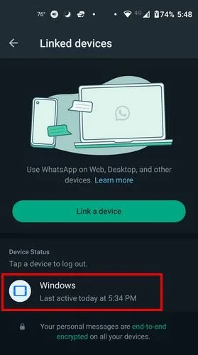 WhatsApp에서 로그아웃하는 방법