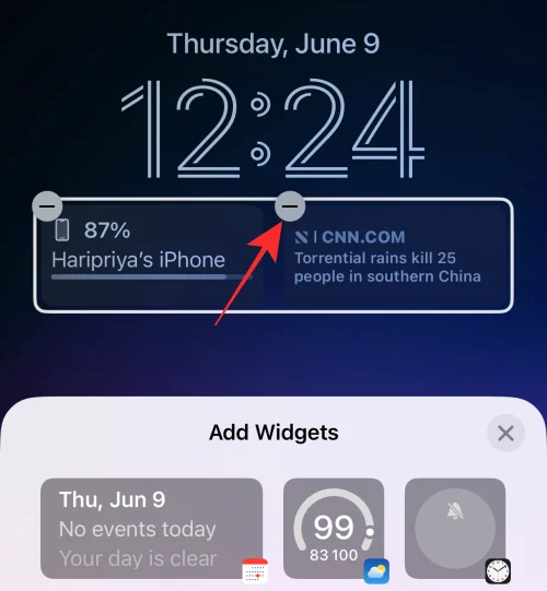 iOS 16의 iPhone 잠금 화면에서 위젯을 제거하는 방법