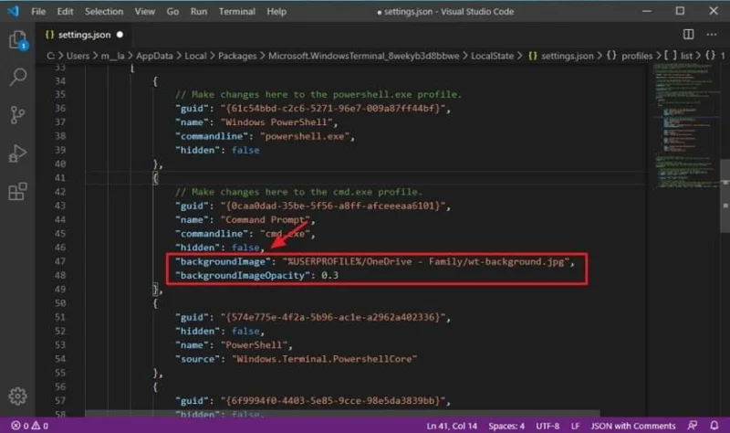 วิธีเปลี่ยนภาพพื้นหลังบน Windows Terminal