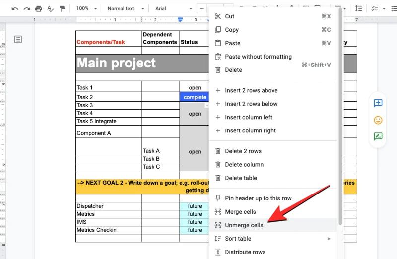 วิธียกเลิกการผสานเซลล์ใน Google เอกสารบน Mac, Windows, Android หรือ iOS