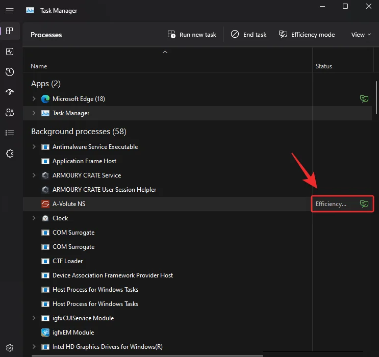 앱 또는 프로세스에 대해 Windows 11에서 효율성 모드를 켜거나 끄는 방법
