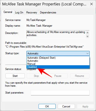 วิธีหยุดป๊อปอัป McAfee บน Windows 11