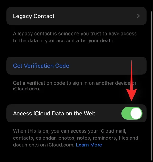 iCloud 웹에서 데이터에 대한 액세스를 비활성화하는 방법