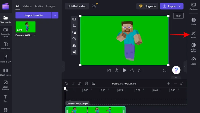 Clipchamp에서 그린 스크린을 수행하는 방법
