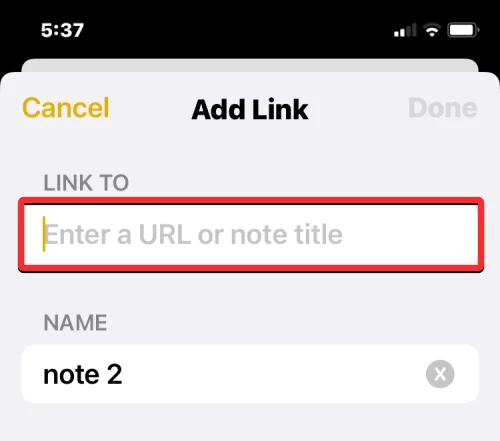 如何在裝有 iOS 17 的 iPhone 上鍊接筆記內的其他筆記