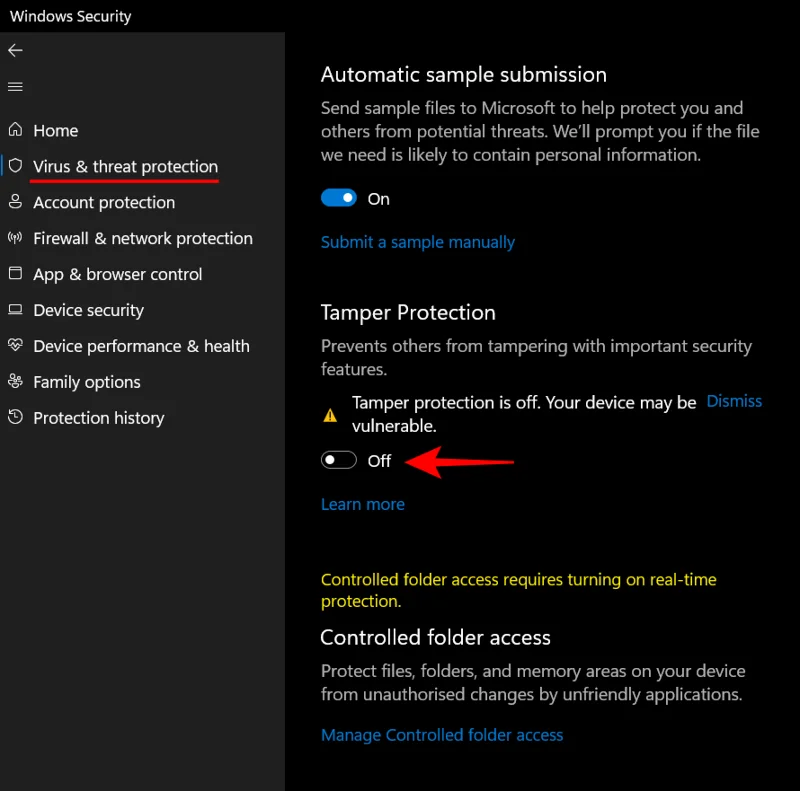 วิธีเปิดใช้งาน Windows Defender ใน Windows 11