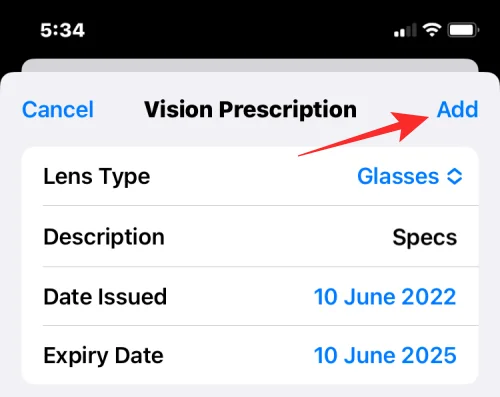iOS 16의 iPhone 건강 앱에 시력 처방전을 추가하는 방법