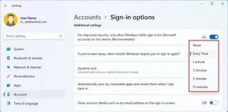 วิธีเปิดใช้งานหรือปิดใช้งานการลงชื่อเข้าใช้อีกครั้งหลังจากตื่นขึ้นใน Windows 11