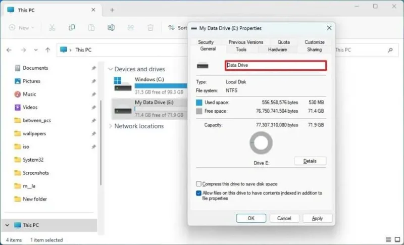 วิธีเปลี่ยนชื่อป้ายกำกับปริมาณไดรฟ์ใน Windows 11