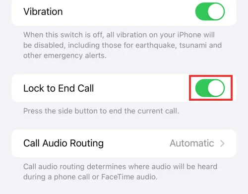 iOS 16의 iPhone에서 측면 버튼으로 통화가 종료되는 것을 방지하는 방법