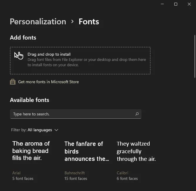 Windows 11에서 글꼴을 변경하는 방법