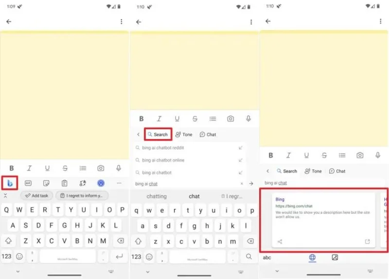 Android または iPhone の SwiftKey で Bing Chat AI を使用する方法