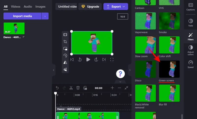 Clipchamp에서 그린 스크린을 수행하는 방법