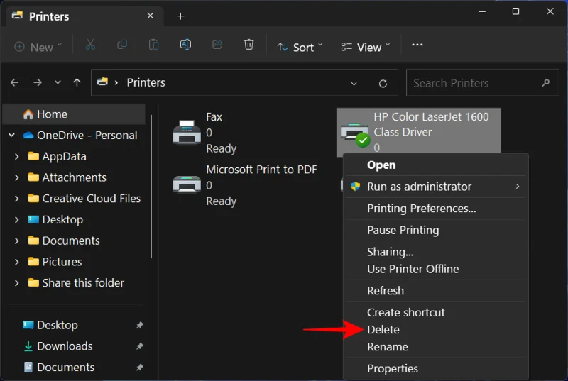 ลบเครื่องพิมพ์ใน Windows 11: 6 วิธีการและคำอธิบายการแก้ไข 7 รายการ