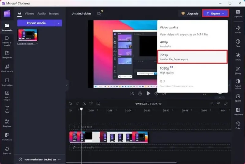 วิธีคัดกรองบันทึกด้วย Clipchamp บน Windows 11