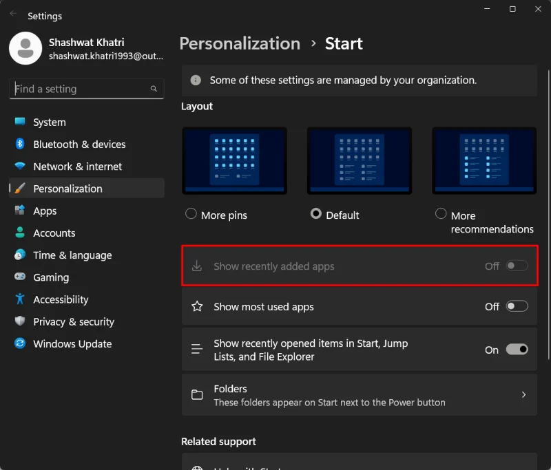วิธีเปลี่ยนเค้าโครงเมนู Start ใน Windows 11