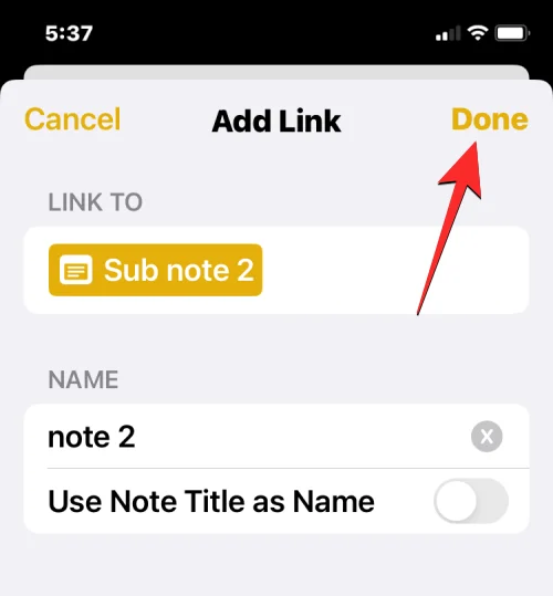 如何在裝有 iOS 17 的 iPhone 上鍊接筆記內的其他筆記