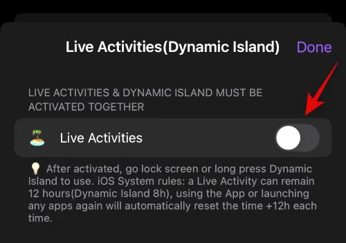 Live Activities 활성화