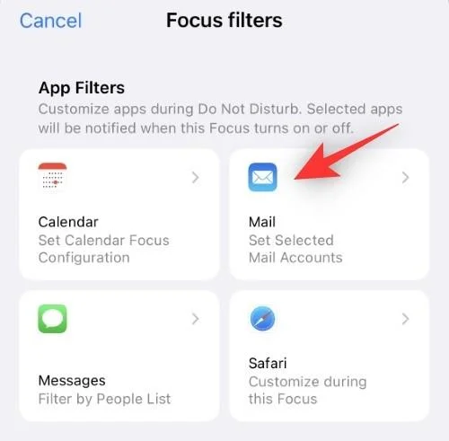 iOS 16의 iPhone에서 포커스 필터를 사용하는 방법