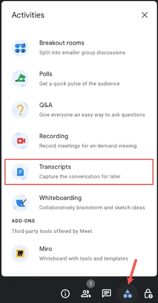 Google Meet 통화를 Google Docs로 녹음하는 방법