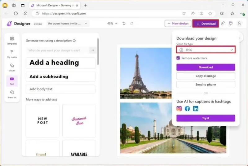 วิธีใช้ Microsoft Designer เพื่อสร้างกราฟิก