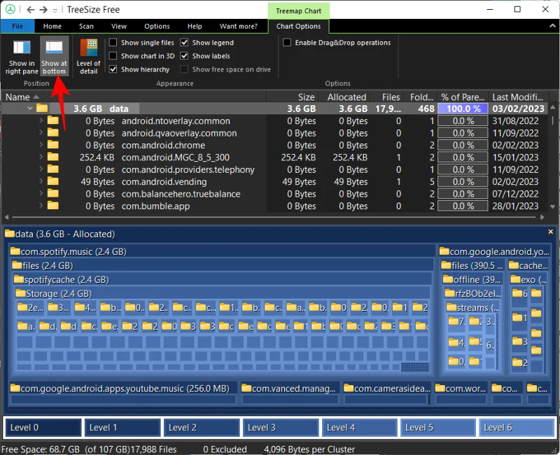 วิธีตรวจสอบพื้นที่ใช้งานบน Android จากพีซี Windows ผ่าน MTP