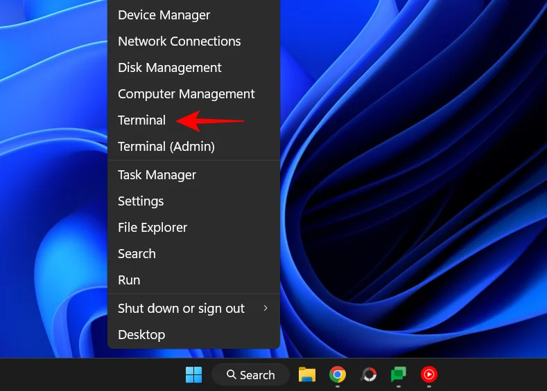 Open Windows terminal