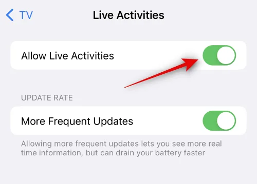 iPhone의 Apple TV 앱에서 실시간 활동을 비활성화하는 방법