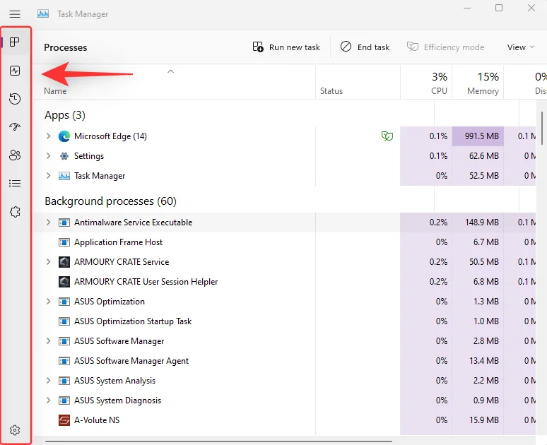 Windows 11 22H2 업데이트 작업 관리자의 새로운 기능