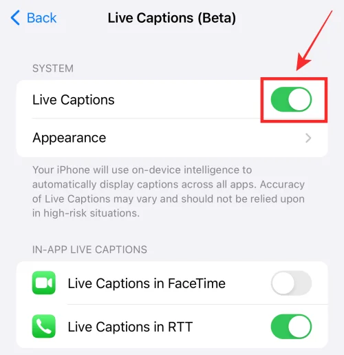 iOS 16의 FaceTime에서 실시간 캡션을 활성화 또는 비활성화하는 방법