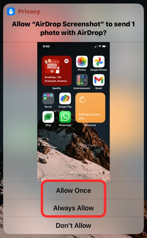 AirDrop을 사용하여 iPhone에서 마지막 스크린샷을 빠르게 공유하는 방법