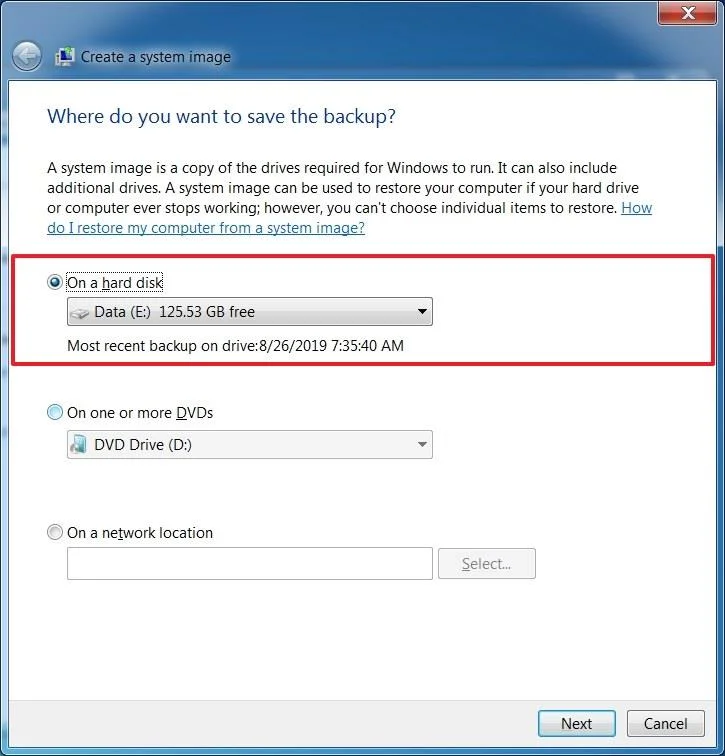 วิธีสร้างการสำรองข้อมูลแบบเต็มบน Windows 7