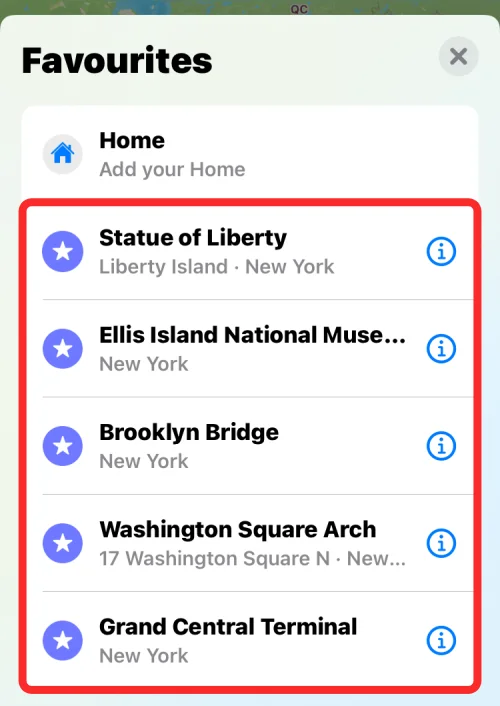 Apple 지도에서 즐겨찾기를 제거하는 방법