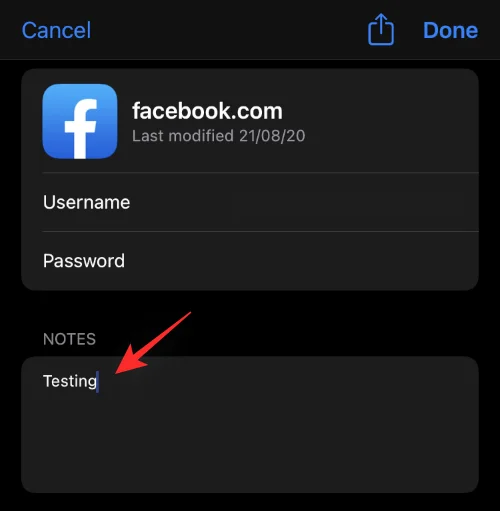 iPhone에 저장된 비밀번호에 메모를 추가하는 방법