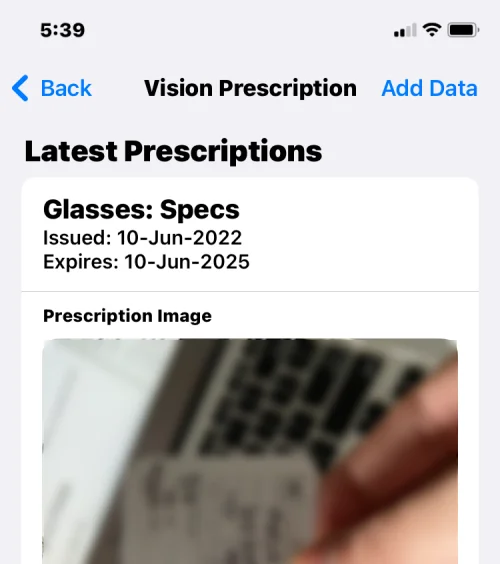 iOS 16의 iPhone 건강 앱에 시력 처방전을 추가하는 방법