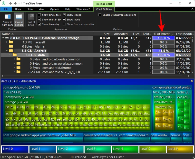 วิธีตรวจสอบพื้นที่ใช้งานบน Android จากพีซี Windows ผ่าน MTP
