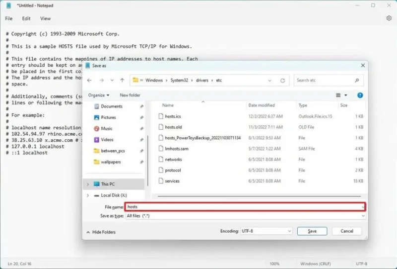 วิธีรีเซ็ตไฟล์ HOSTS เป็นค่าเริ่มต้นใน Windows 11