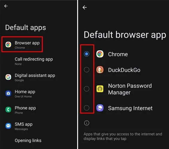 Android에서 기본 브라우저를 변경하는 방법