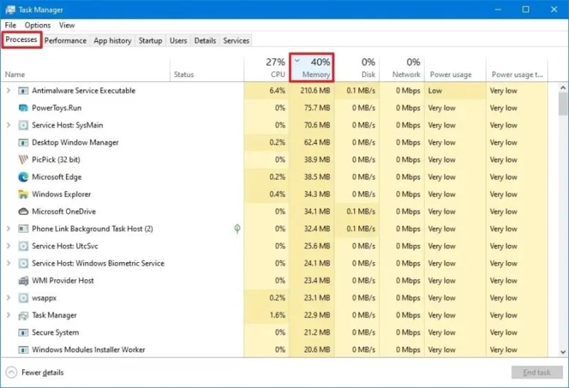 วิธีตรวจสอบการใช้งานหน่วยความจำสูงของแอพใน Windows 11, 10