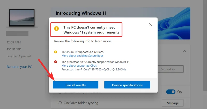 Windows 11: "시스템 요구 사항이 충족되지 않음" 워터마크를 제거하는 방법