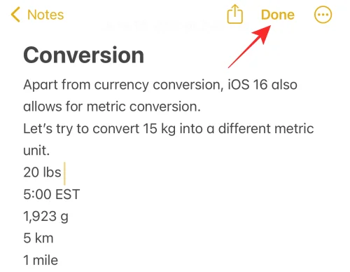 iOS 16의 iPhone에서 측정항목을 매우 빠르게 변환하는 방법