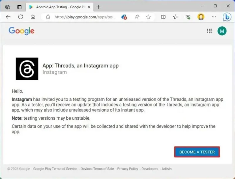วิธีเข้าถึง Threads เวอร์ชันเบต้า