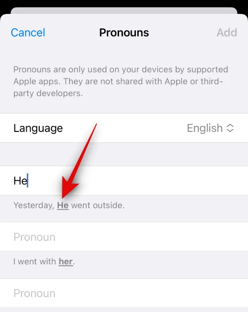 如何在 iOS 17 上為聯繫人添加代詞
