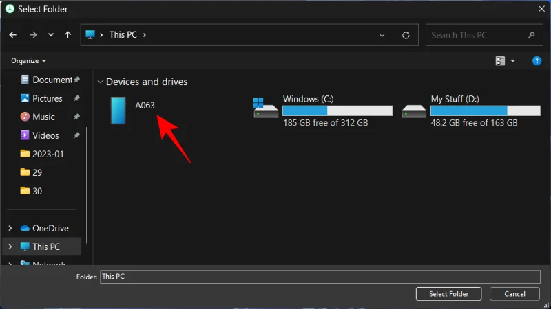 วิธีตรวจสอบพื้นที่ใช้งานบน Android จากพีซี Windows ผ่าน MTP